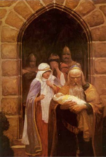 Merlijn neemt Arthur van Igraine