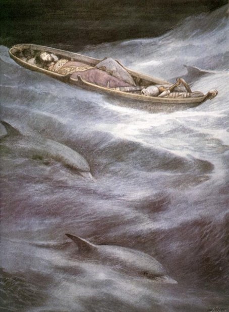 Tristan ligt in de bark