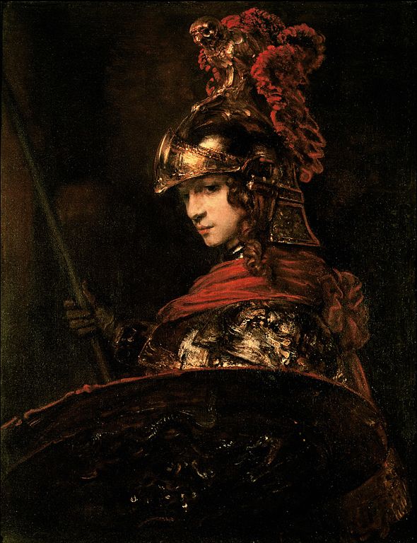 Pallas Athena of Geharnast Figuur door Rembrandt