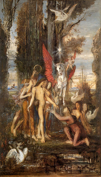 Hesiodus en de Muzen door Gustave Moreau