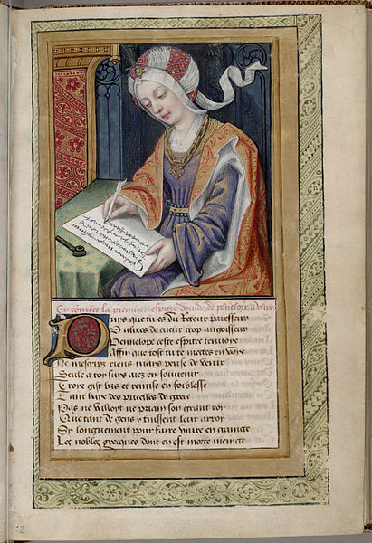 Penelope schrijft aan Ulixes, illustratie uit Heroides