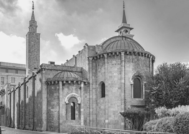 Al-Omarimoskee in Beiroet als onderdeel van de Libanese gemeenschap