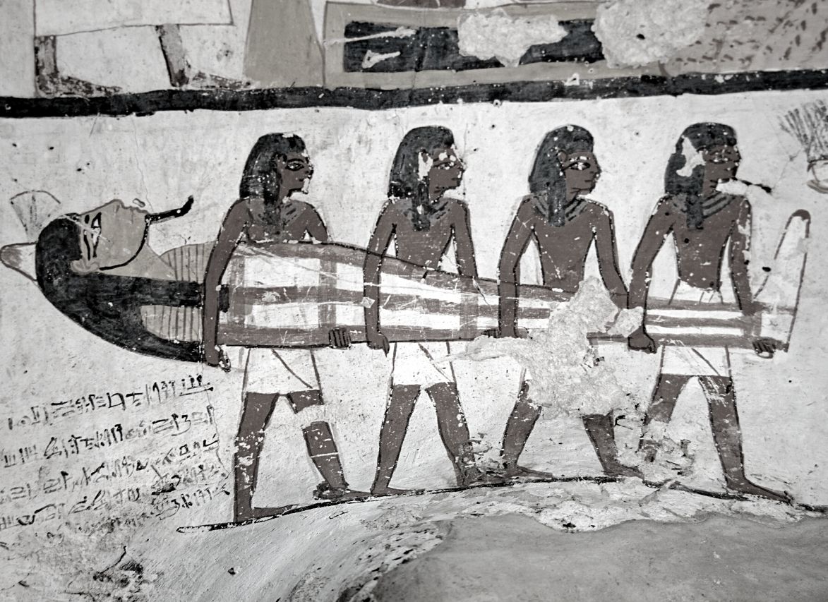 Oud-Egyptische tekening van een mummie