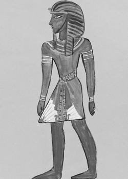 Egyptische farao in alledaagse kleding