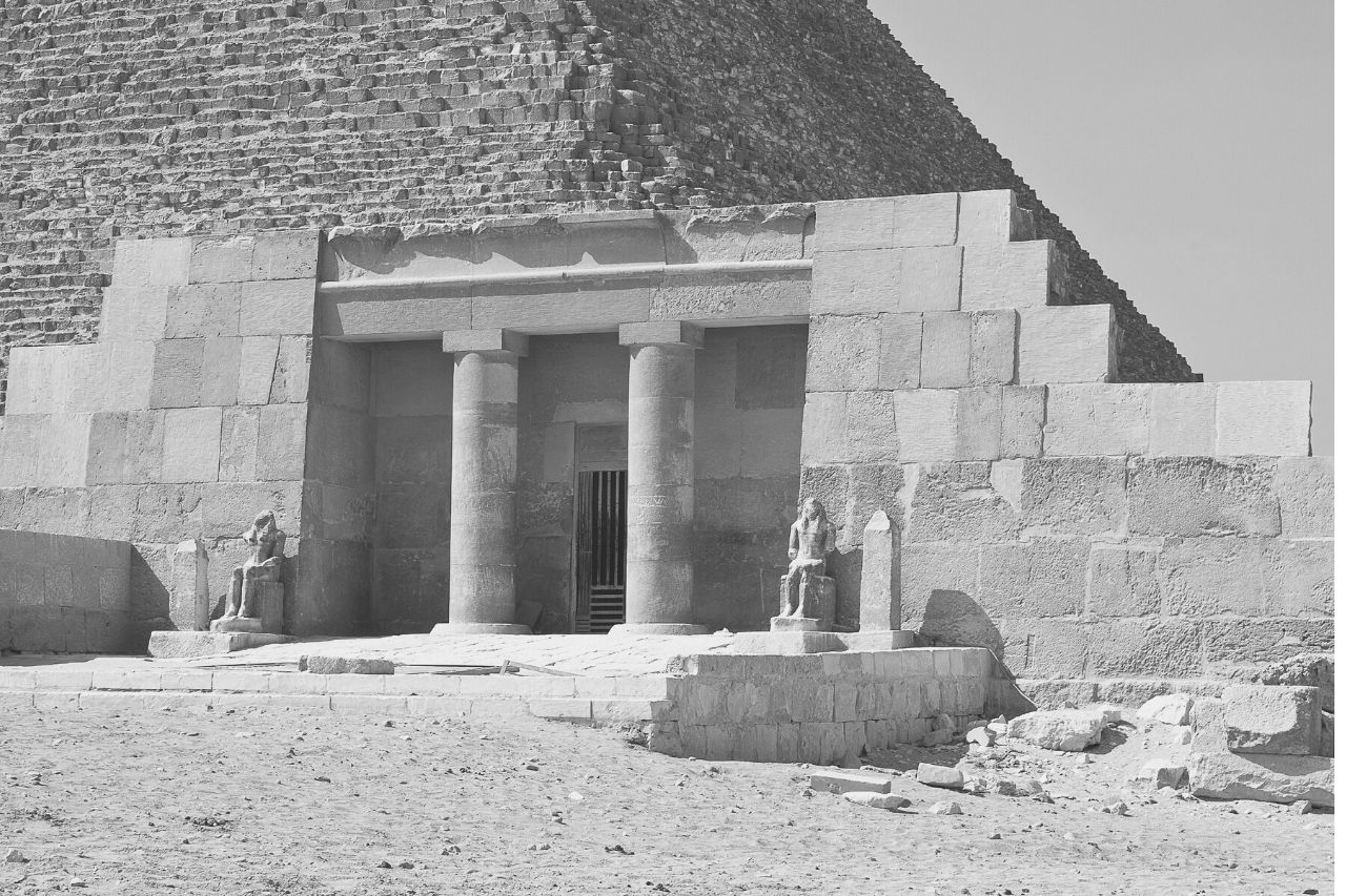 Fragment van de zuidkant van de piramide van Menkaure