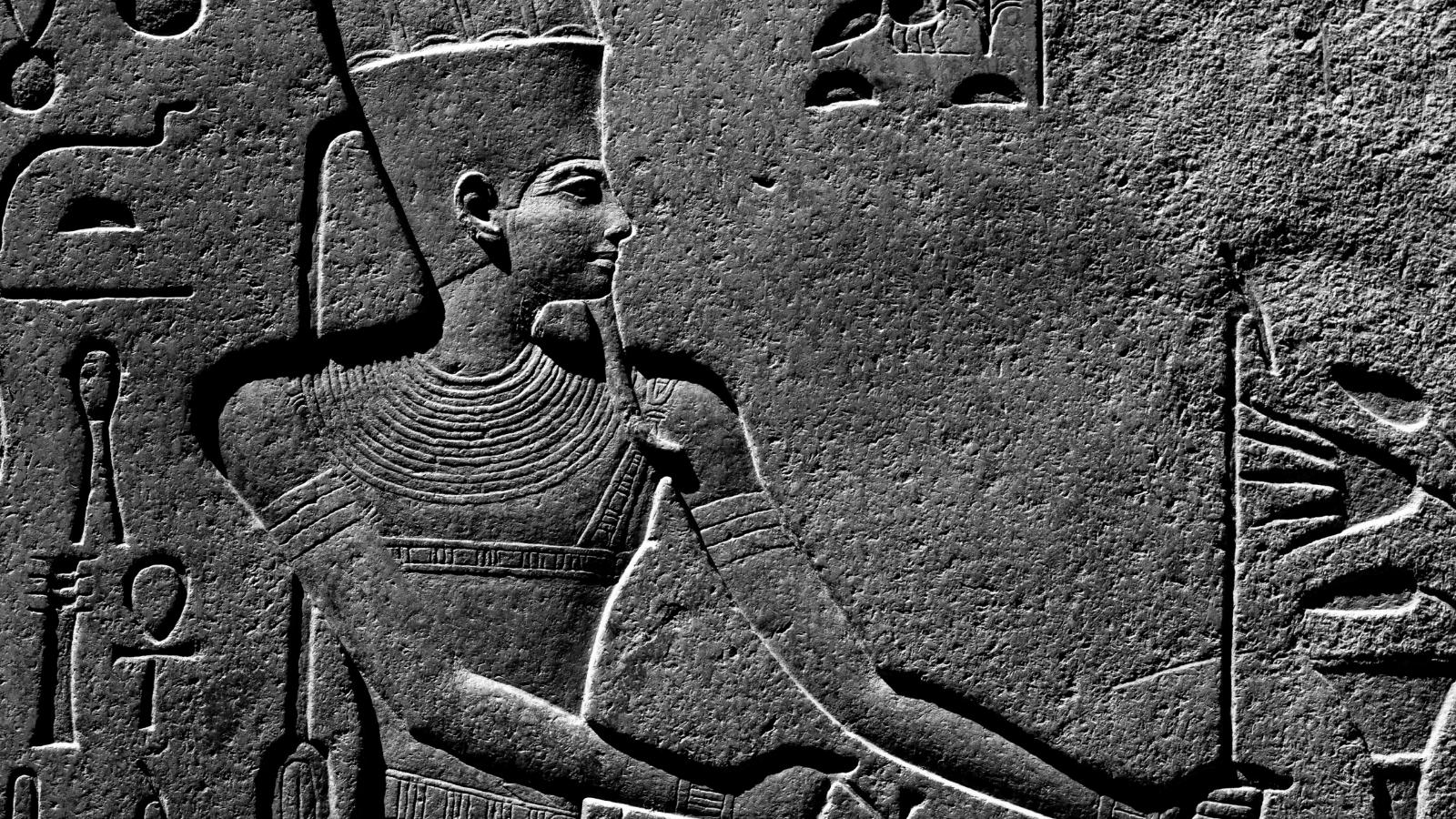 Hiërogliefen van de Egyptische god Amun