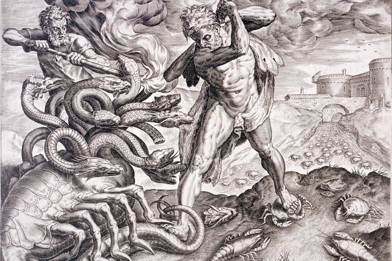 Ladon Griekse mythologie met koppen