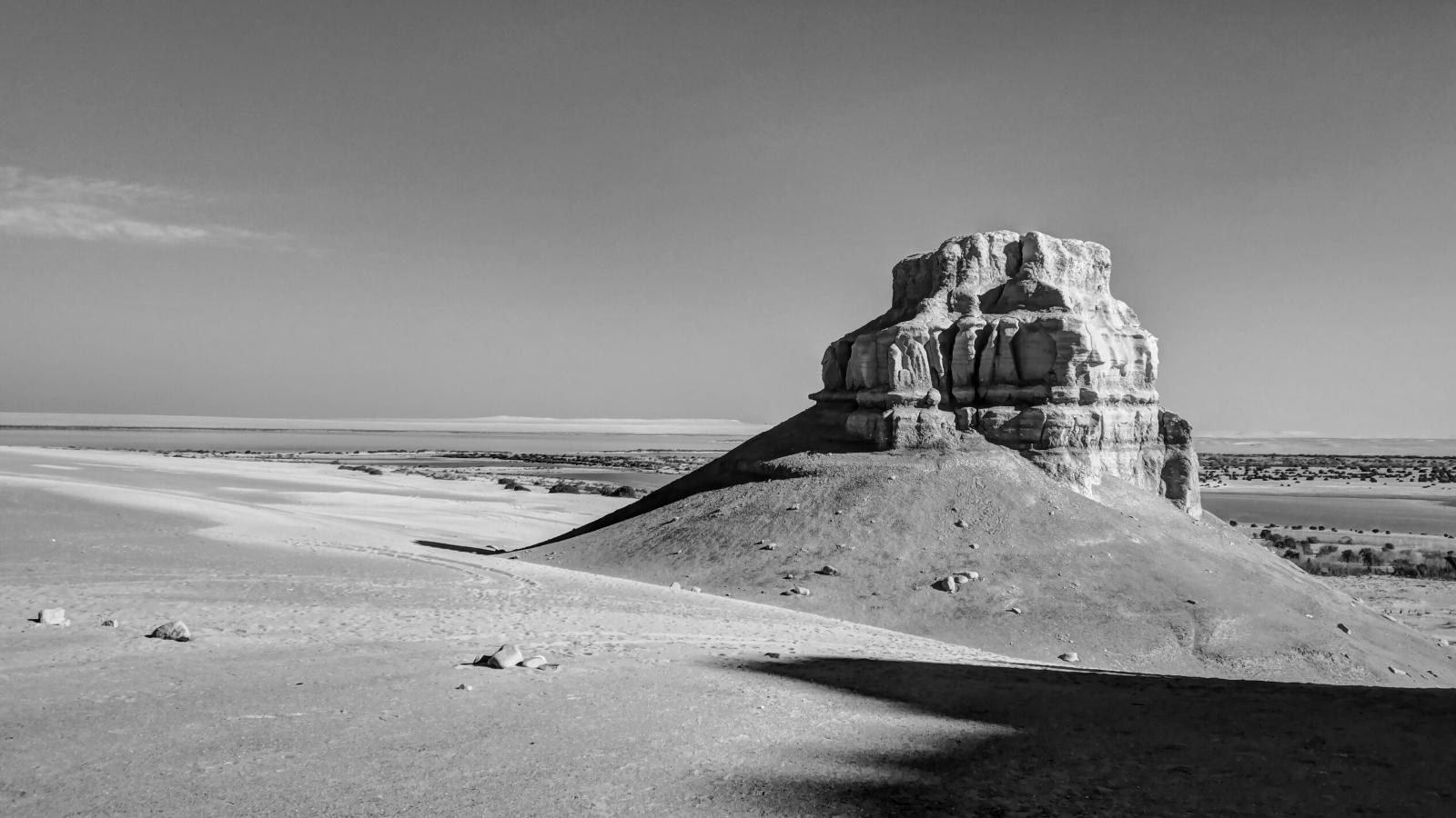 Landschap van de heuvel in Faiyum, Egypte