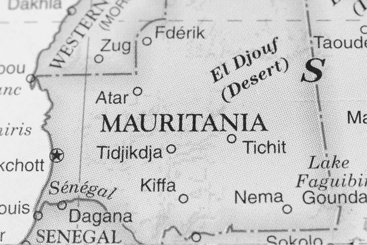 Kaart van Mauritanië