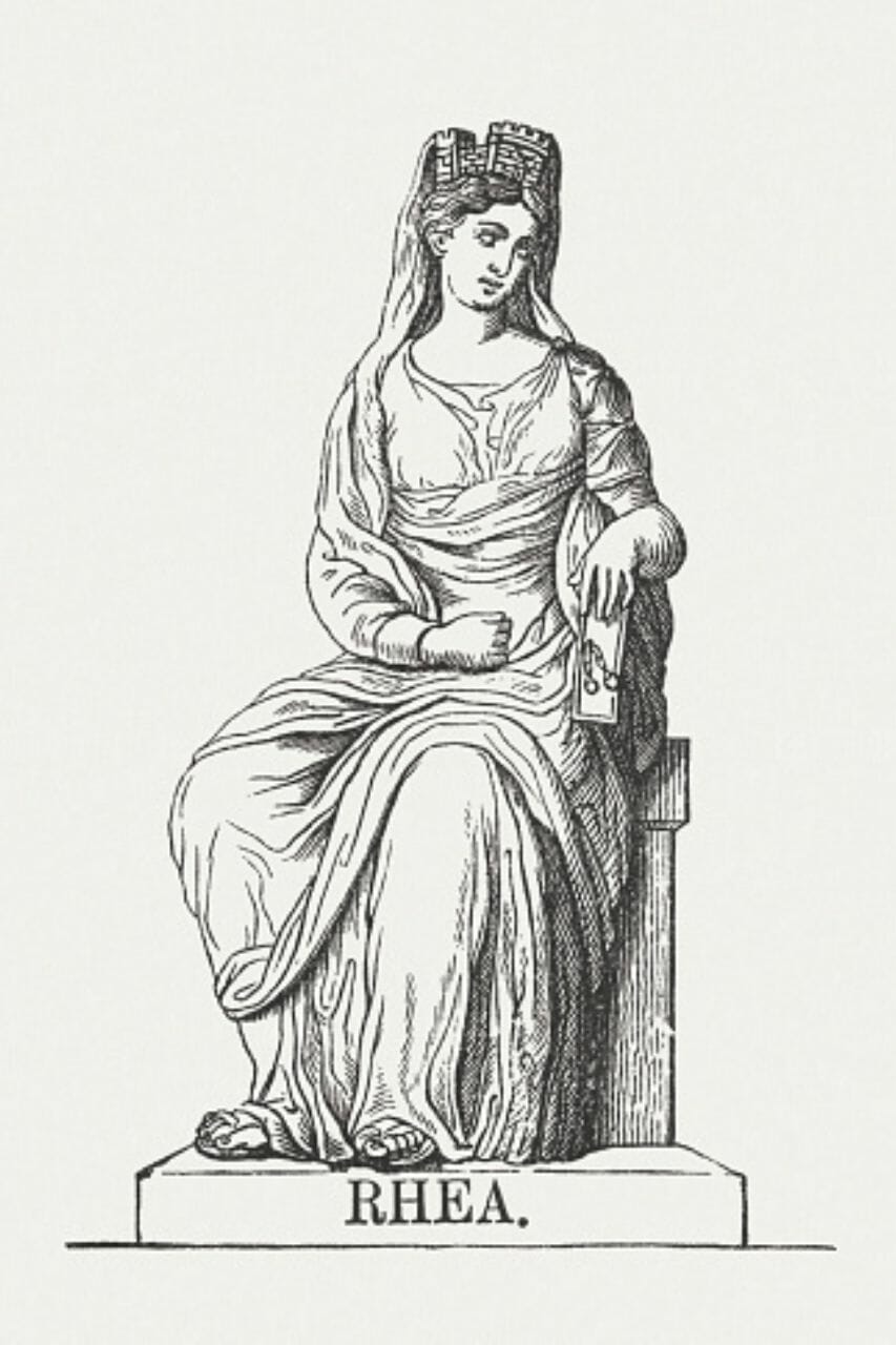 Rhea als de moeder-aarde godin in de Griekse mythologie