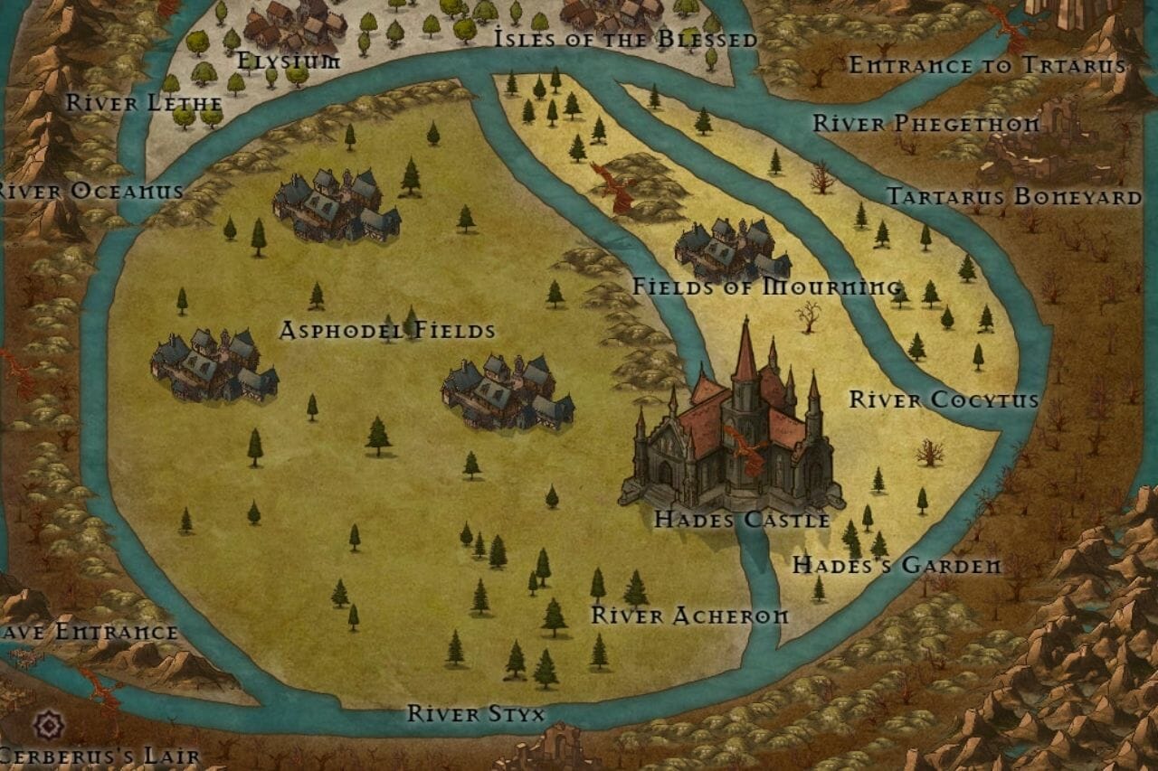 De vijf rivieren van de onderwereld in de Griekse mythologie